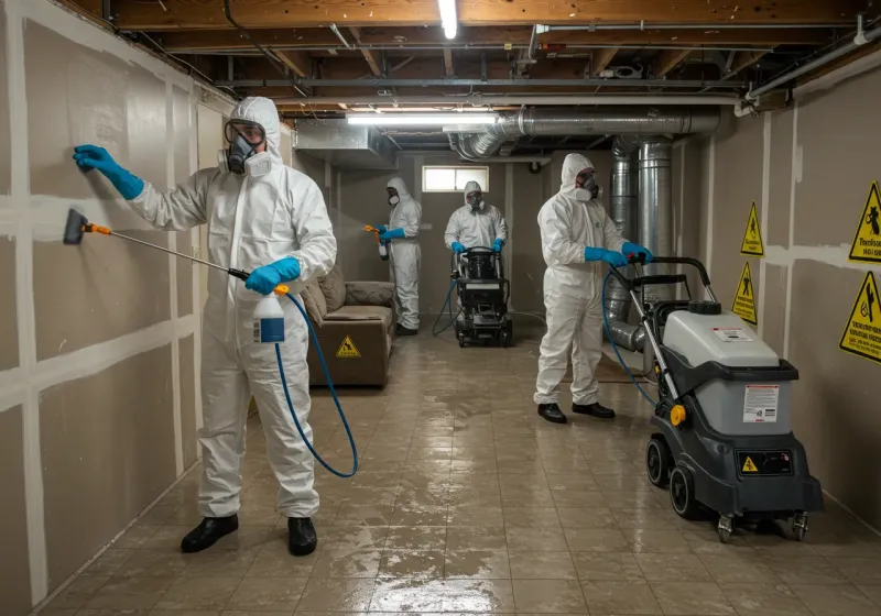 Basement Moisture Removal and Structural Drying process in Churchill, PA